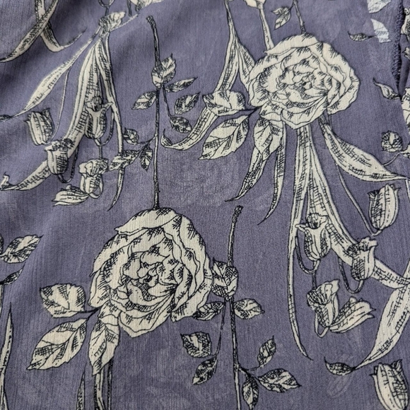 Xhilaration Purple & White Floral Open Front Cardigan - Picture 2 of 5